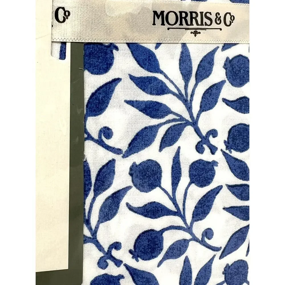 William Morris & Co. KING Sheet Set Blue White Blueberries 100% Cotton 4 pcs
